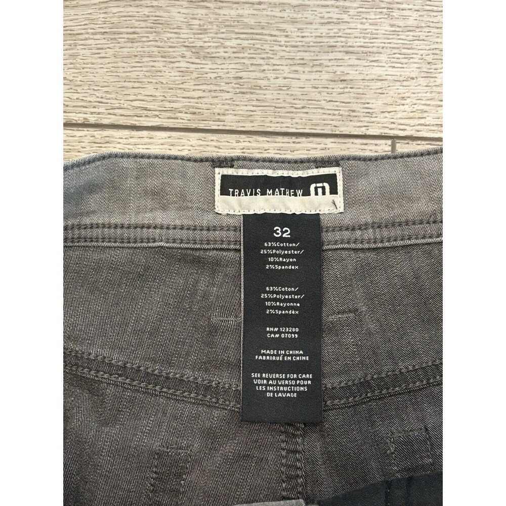 Travis Mathew Mens Jeans Legacy Featherweight 32x32 Vintage Charcoal Golf Casual - Picture 5 of 8